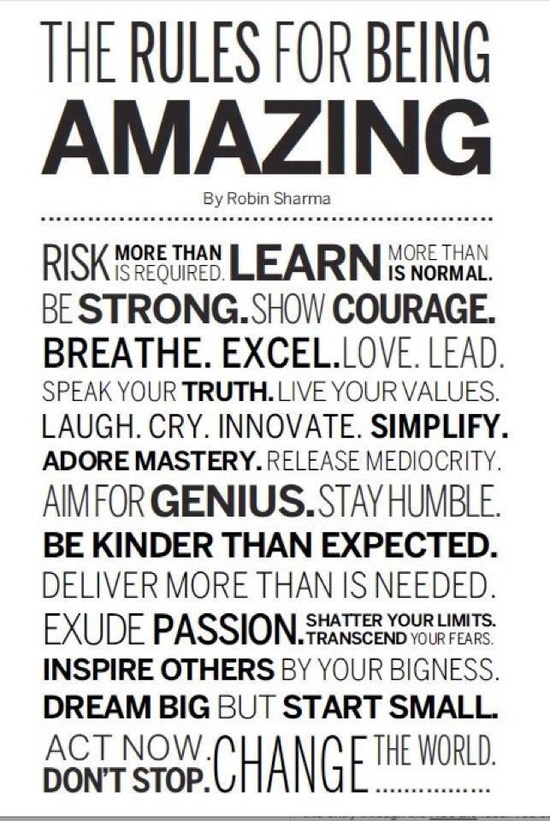 Rules for Being Amazing